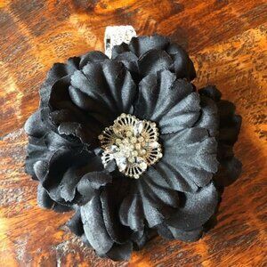 Black Silk & Rhinestone Wrist Corsage